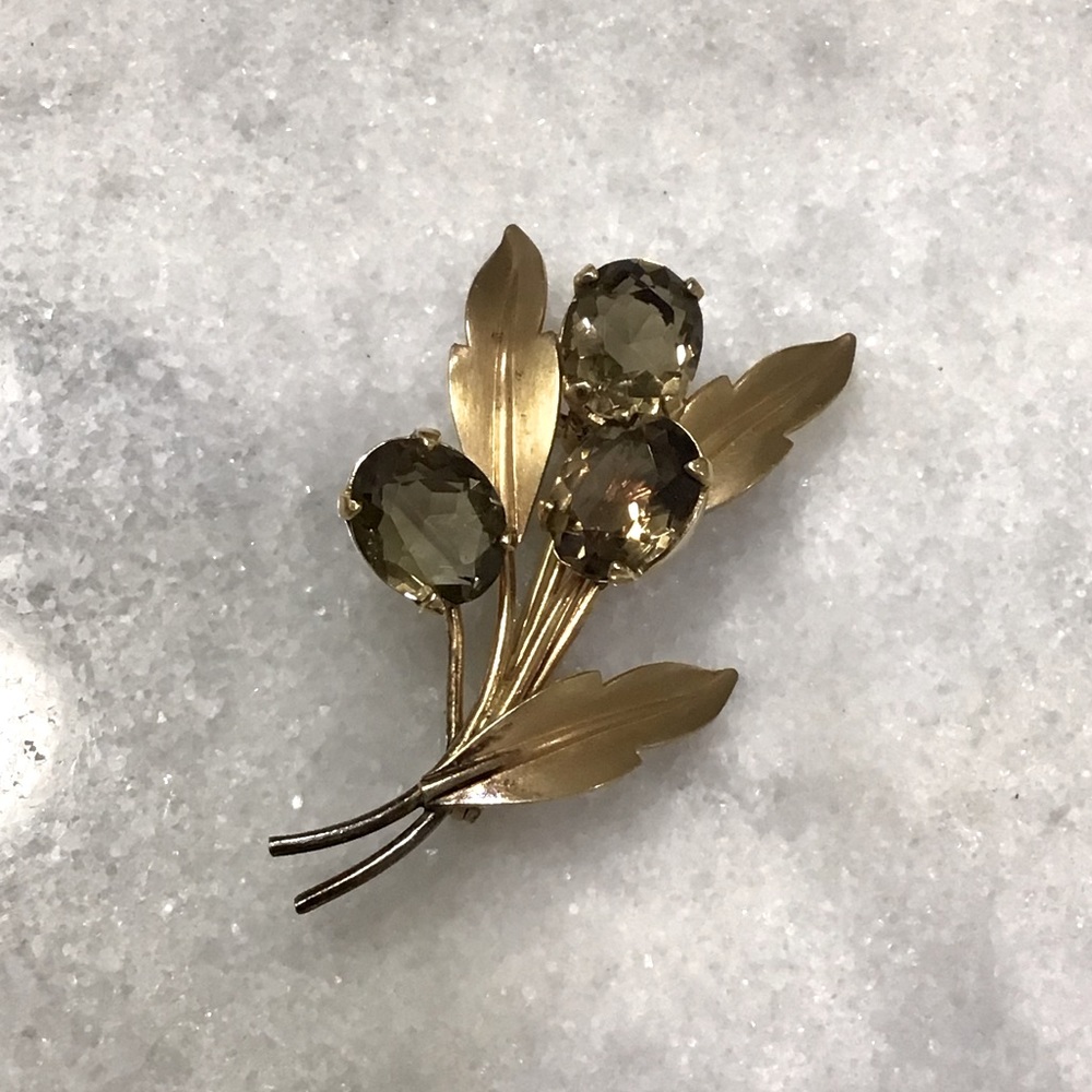 Vintage Carl Art Smokey Quartz Brooch